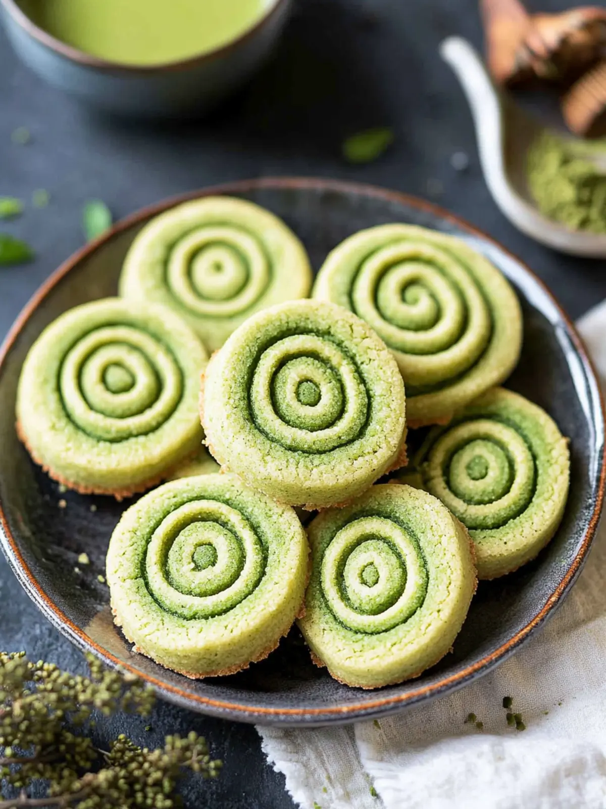 Matcha Pinwheel Cookies