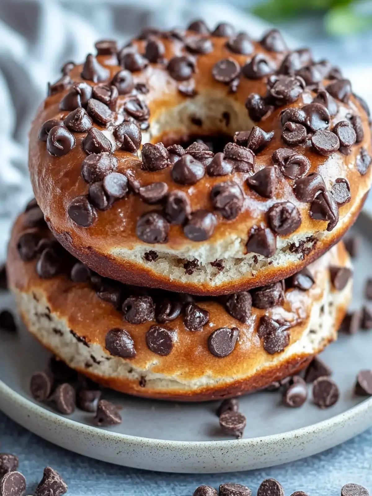 Chocolate Chip Protein Bagels