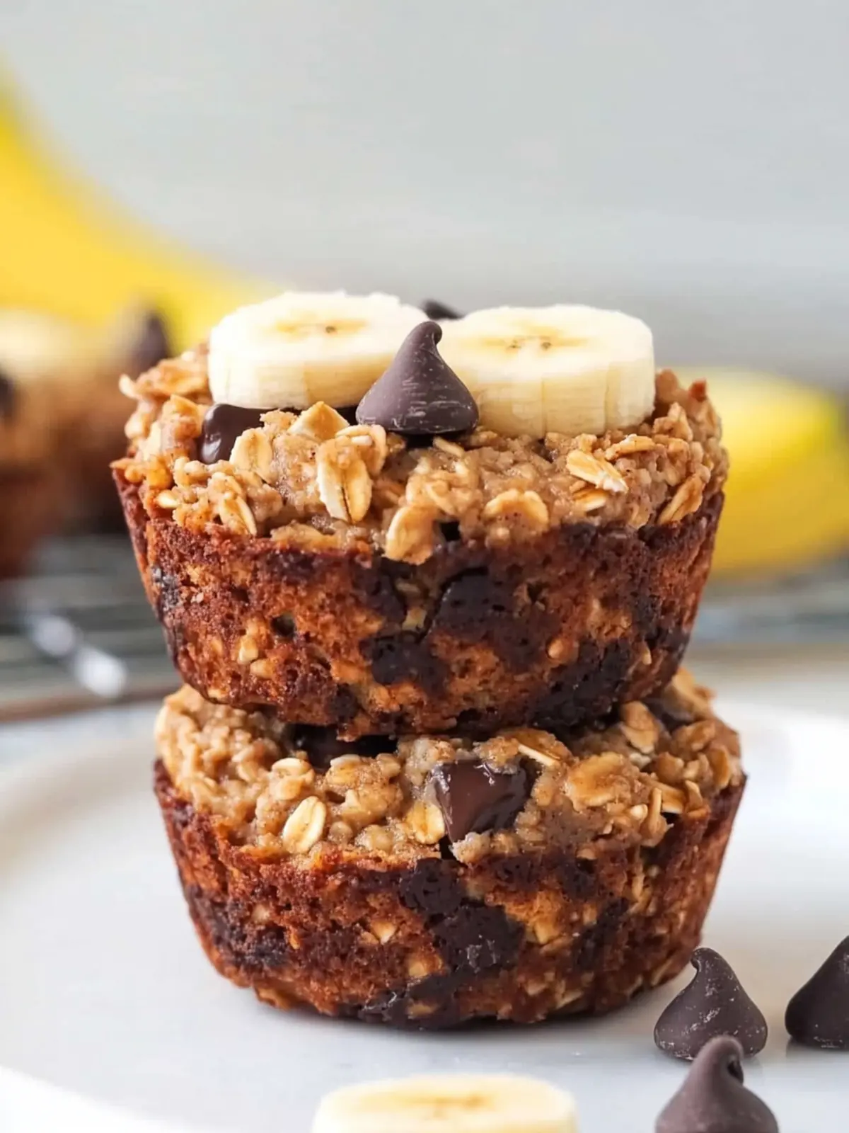 Banana Chocolate Chip Baked Oatmeal Cups