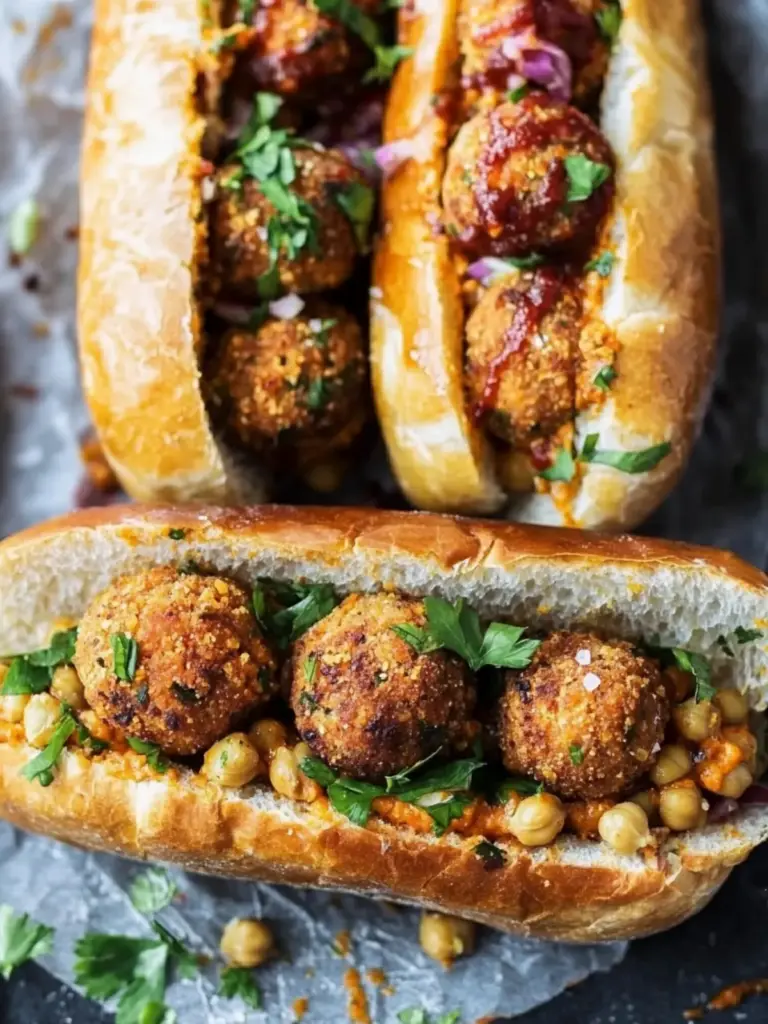 Vegan Chickpea Meatball Subs