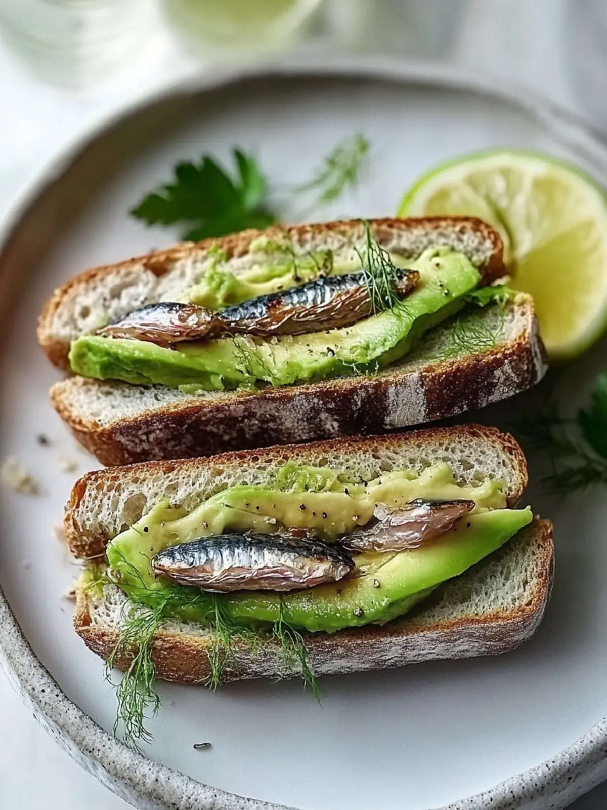 Avocado and Canned Sardine Sandwich