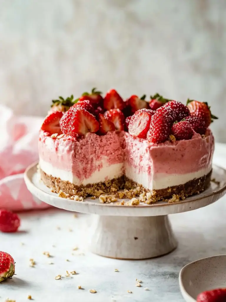Strawberry Cheesecake with Oat Milk