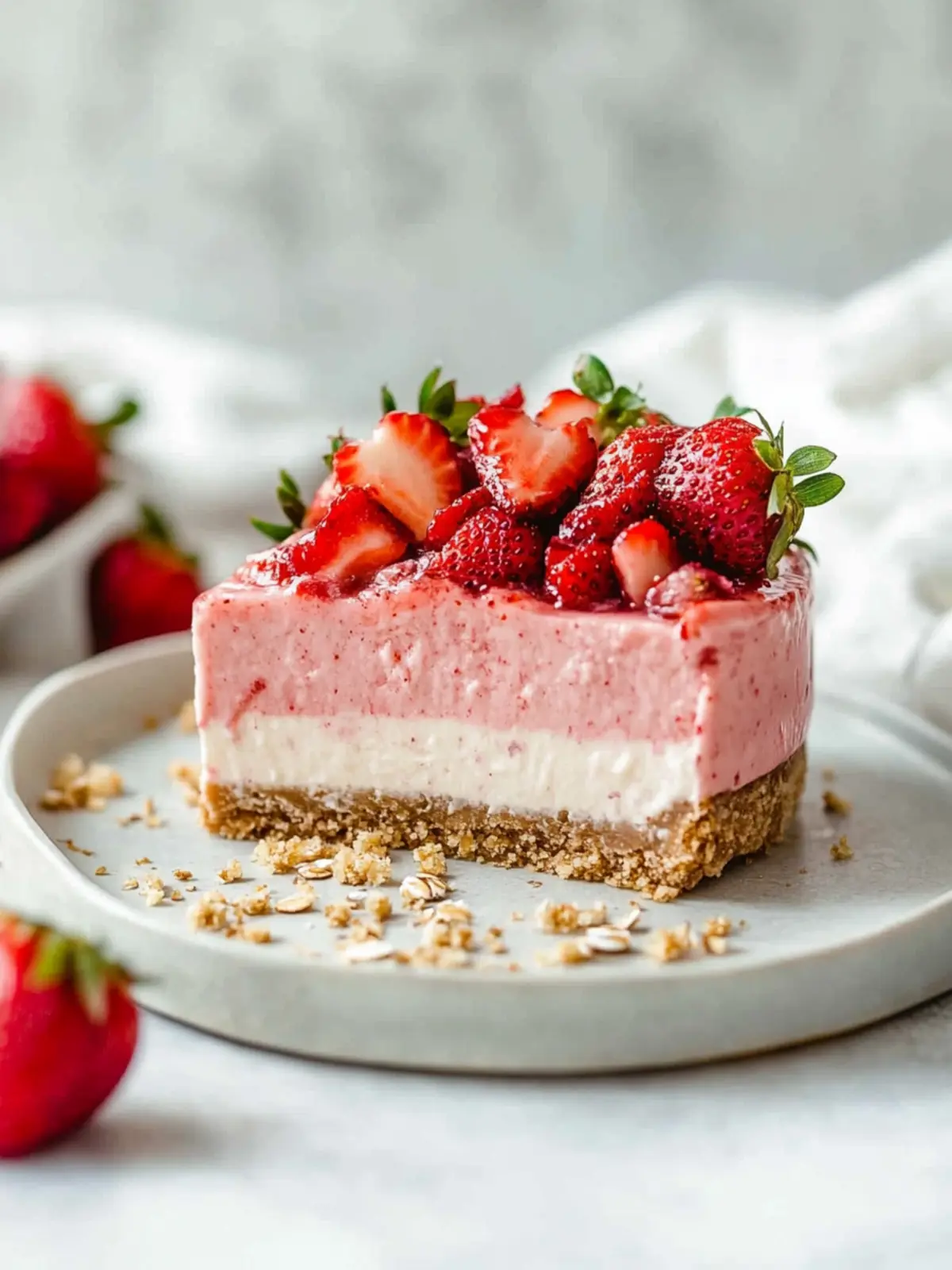 Strawberry Cheesecake with Oat Milk