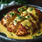 Pretzel Chicken with Mustard-Cheddar Sauce