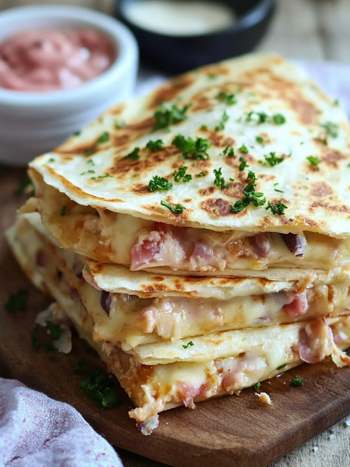 Chicken Cordon Bleu Quesadillas