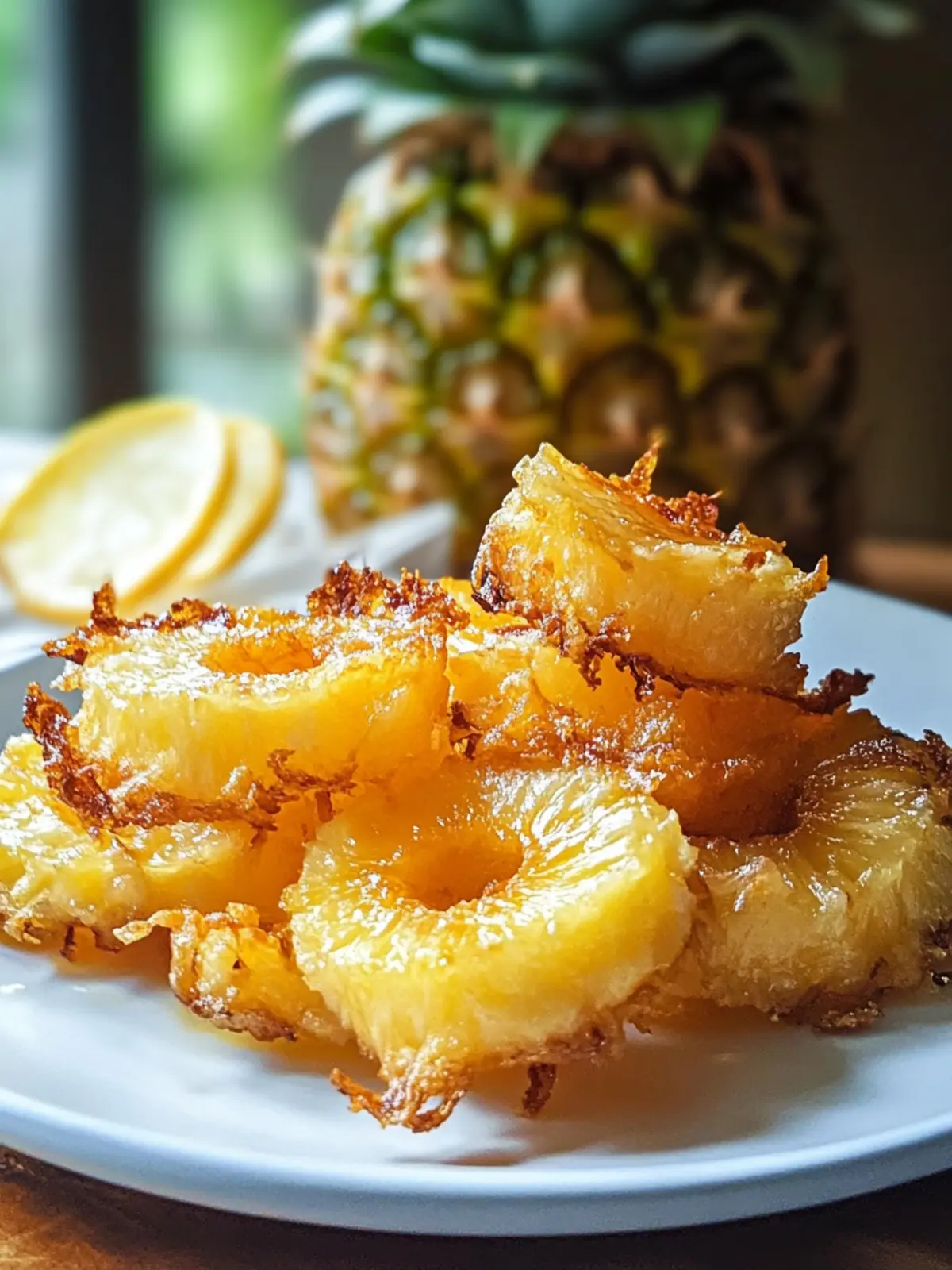 Rum-Soaked Fried Pineapple