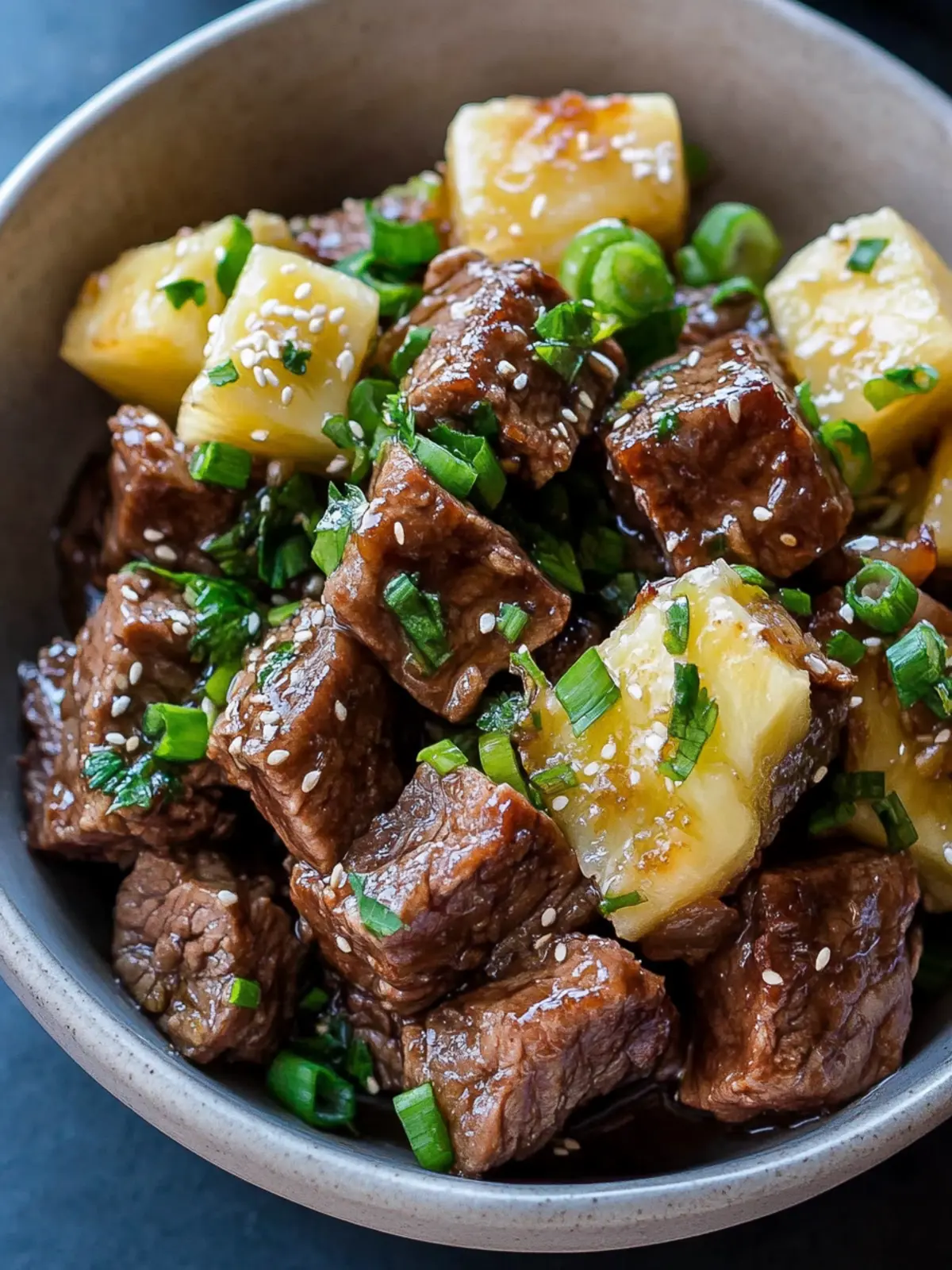 Miso Pineapple Glazed Beef