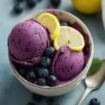 No Churn Blueberry Lemon Sorbet
