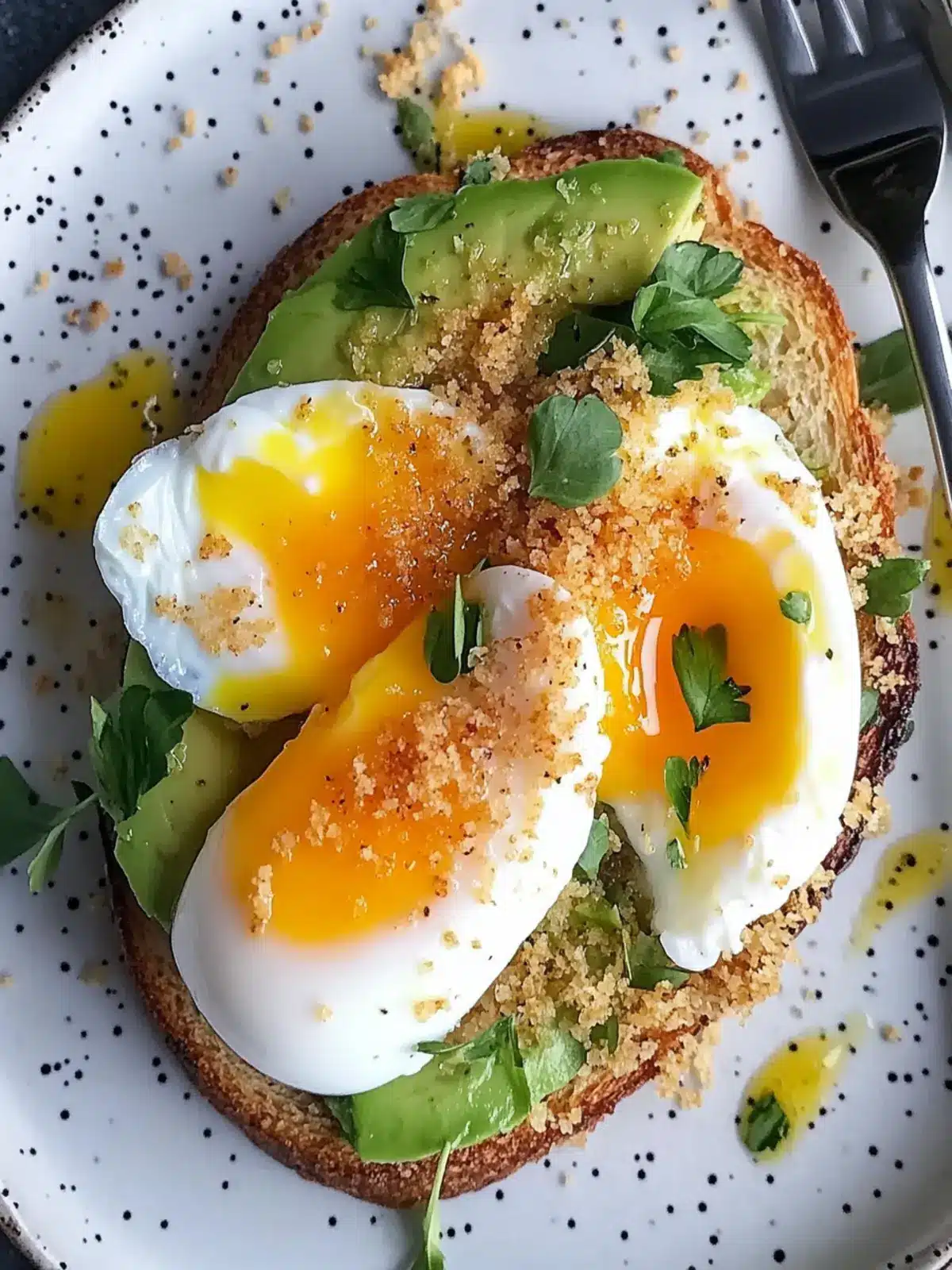 Crispy Panko Crumbed Poached Eggs on Avocado Toast
