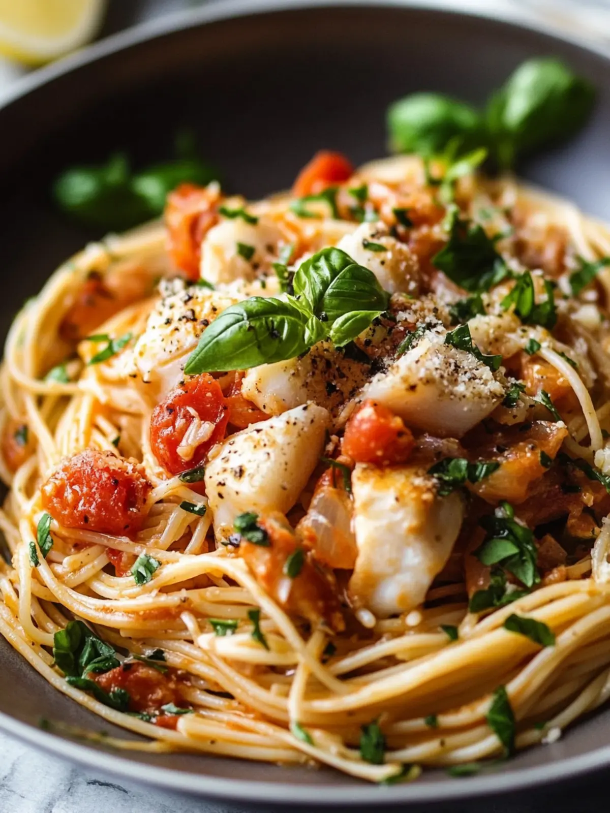 Sicilian Style Fish Pasta