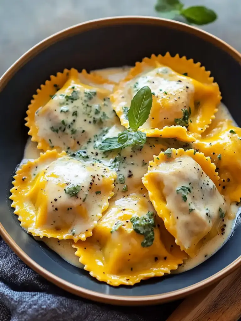 Butternut Squash Ravioli with Maple Cream Sauce