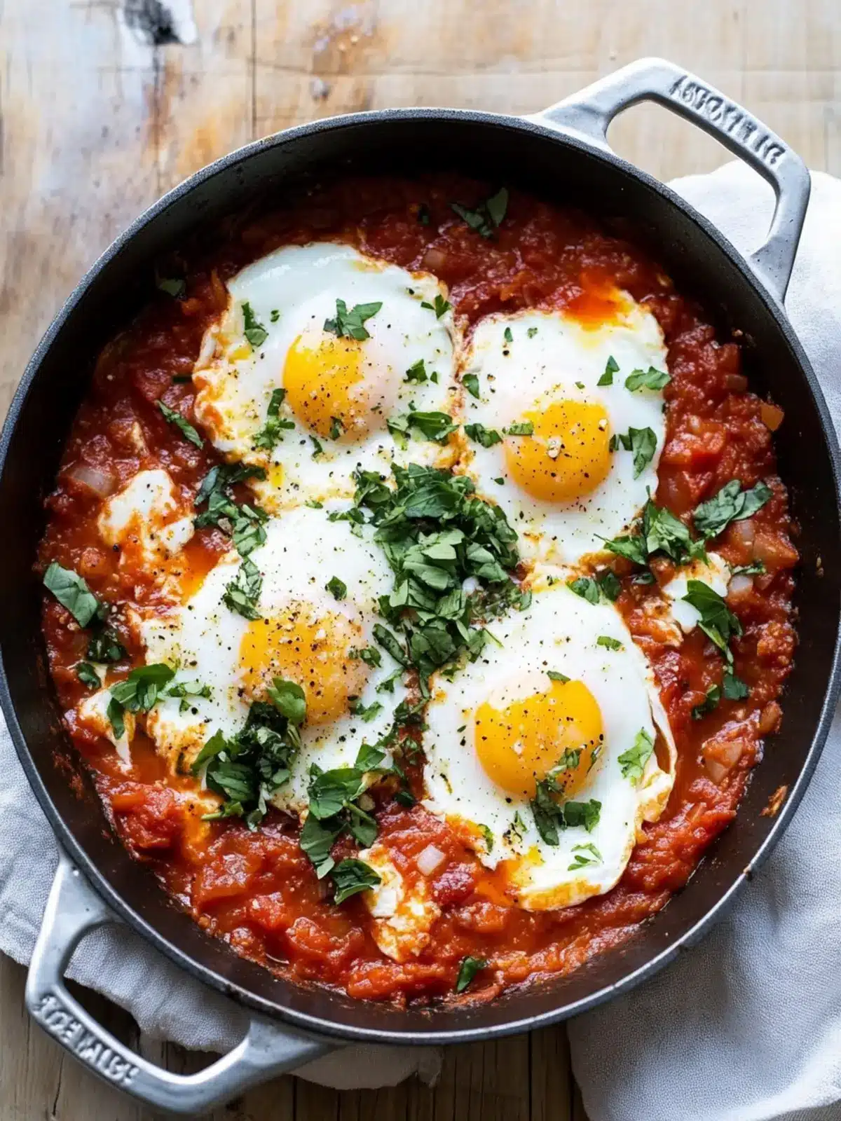 Savor Eggs Poached in Spicy Marinara for a Zesty Twist Eggs Poached in Spicy Marinara