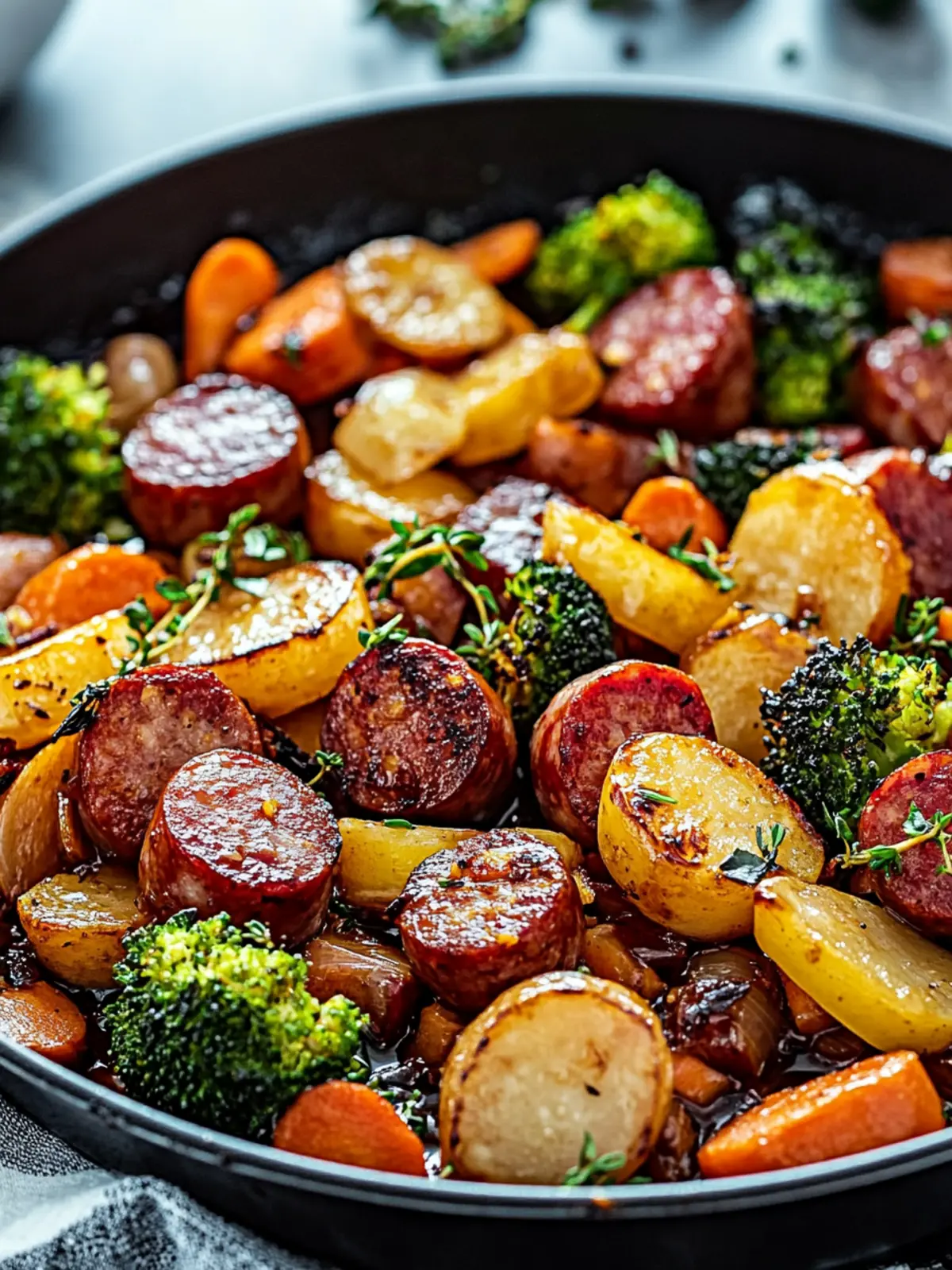 One-Pan Honey Garlic Kielbasa & Veggies