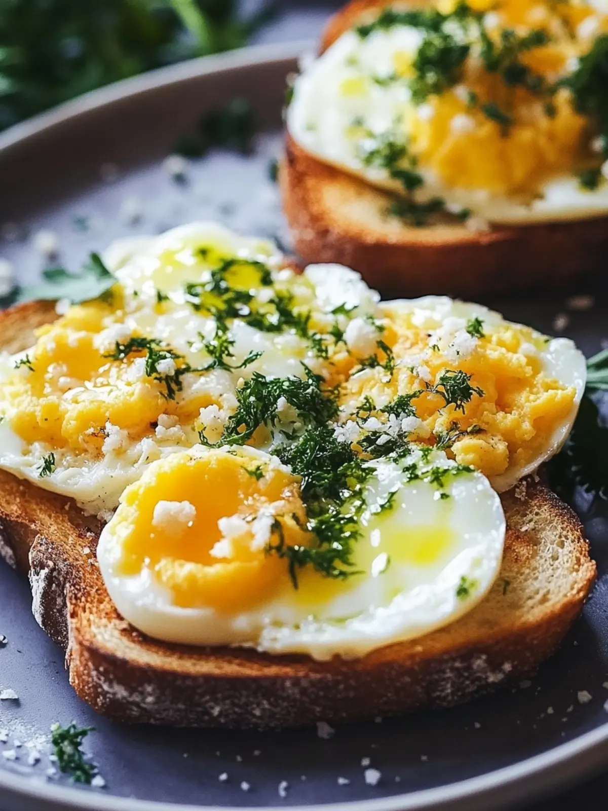 Smashed Eggs on Toast