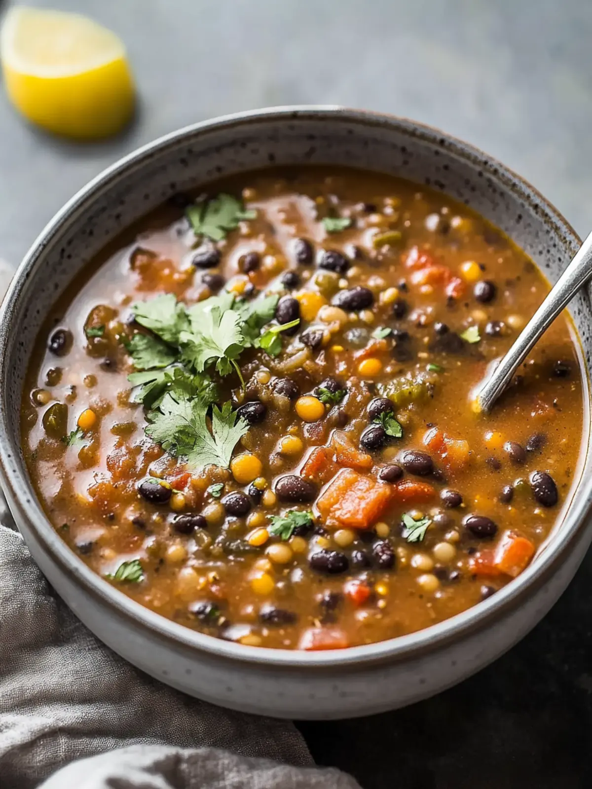 Black Bean and Lentil Soup