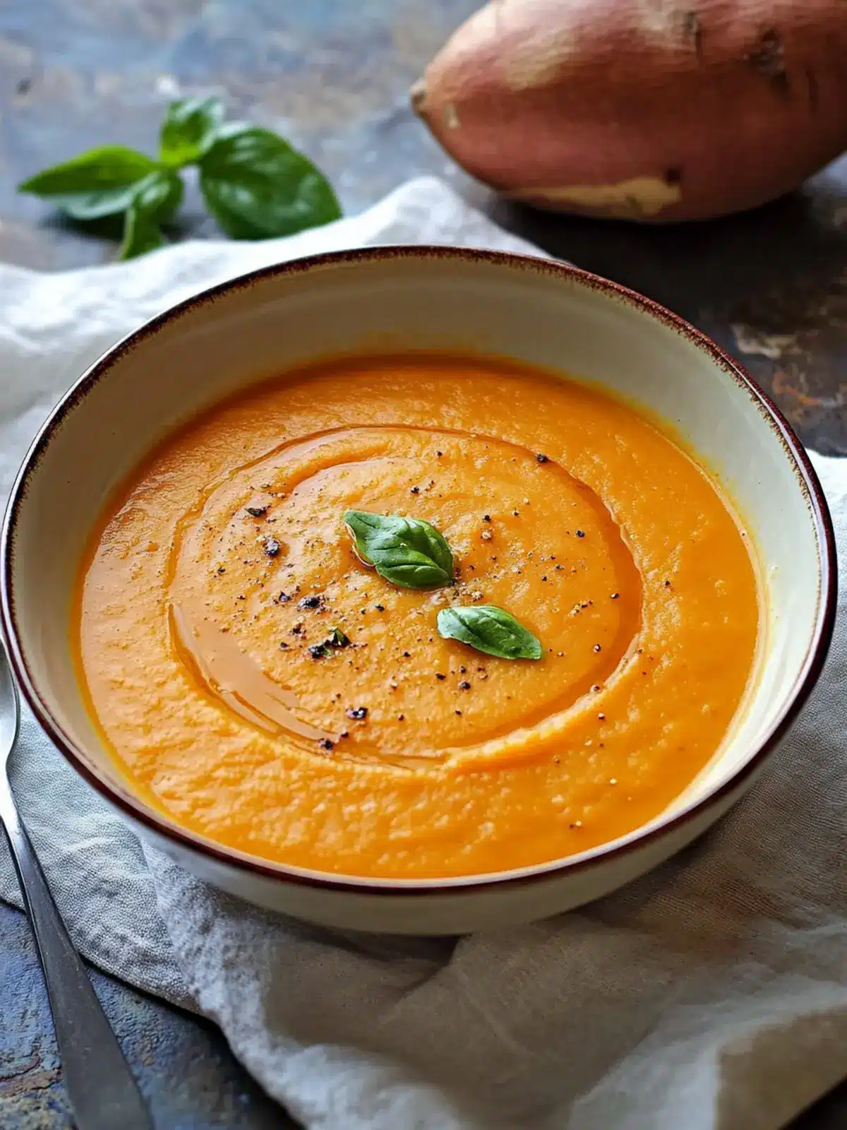 Roasted Italian Sweet Potato Soup