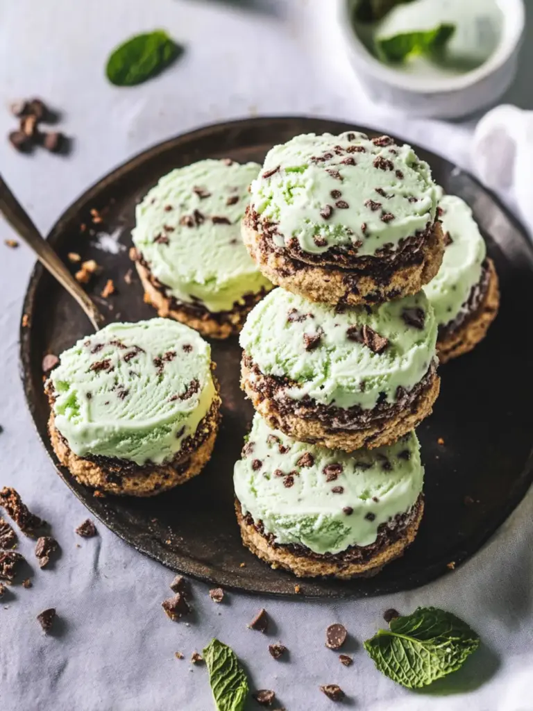 Mint Chip Ice Cream Sandwiches
