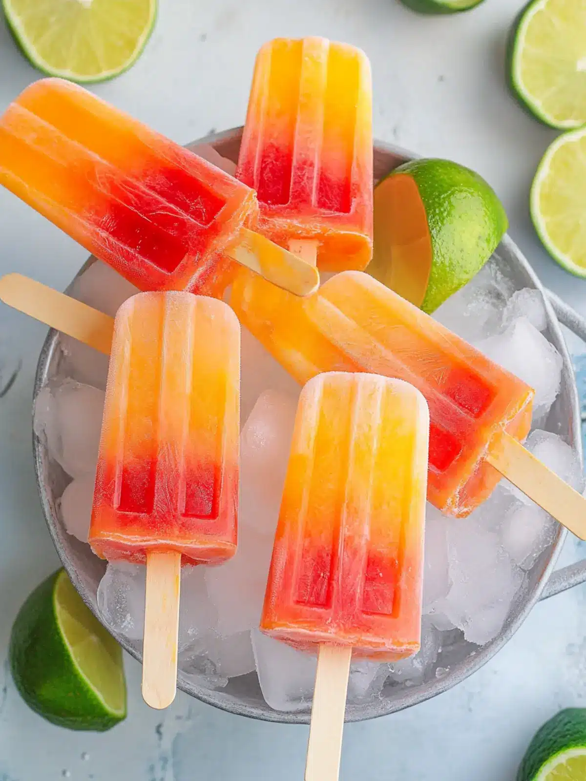 Tequila Sunrise Boozy Popsicles