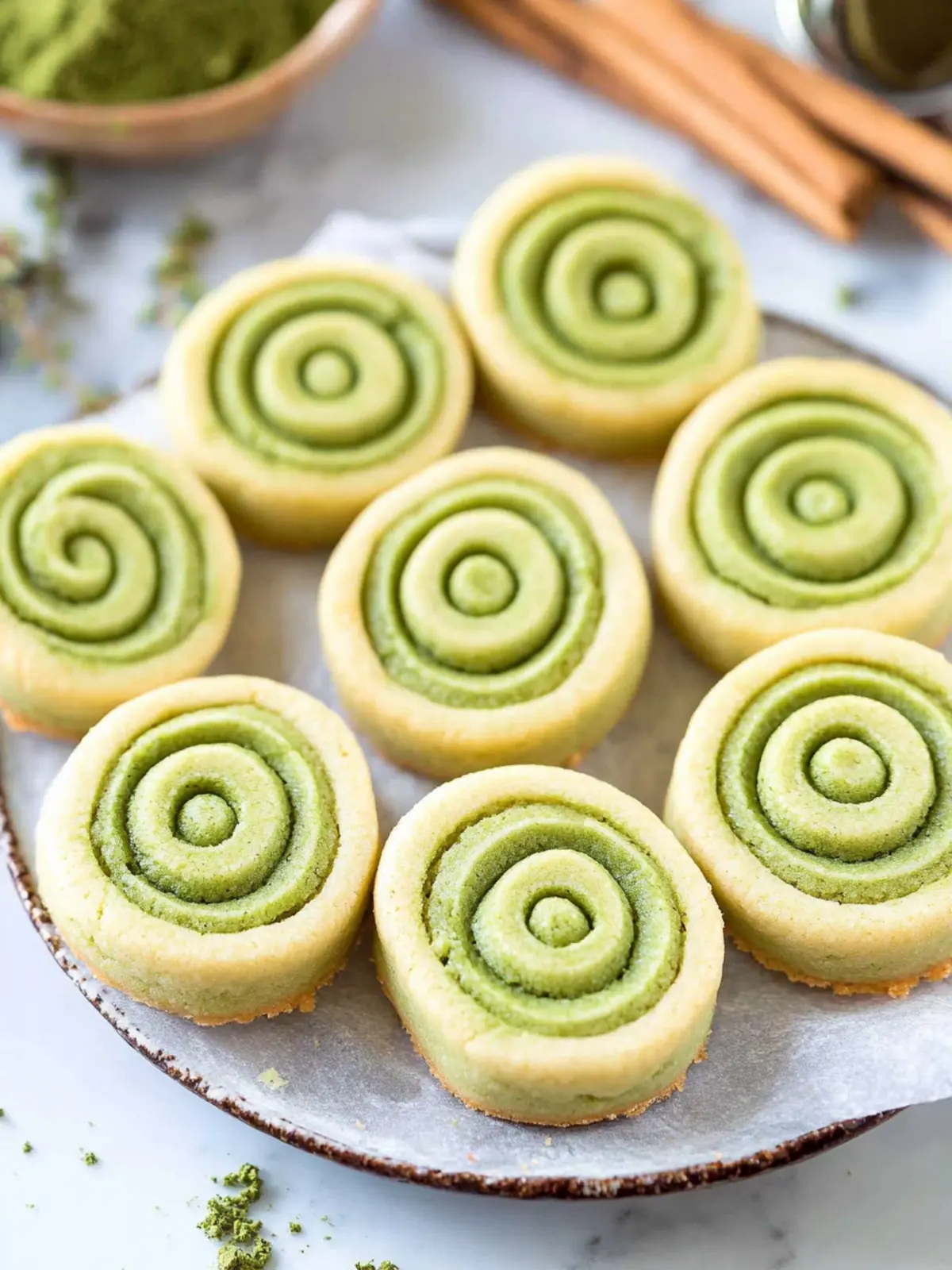 Matcha Pinwheel Cookies