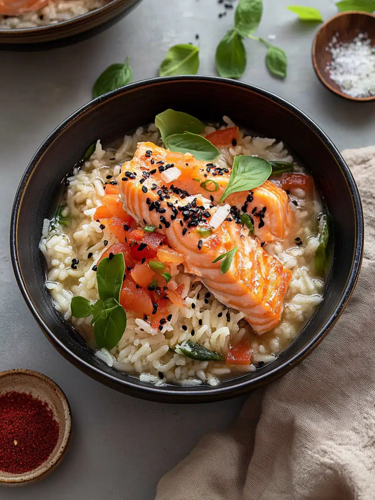 Savor Brothy Rice with Salmon for a Quick Dinner Delight Brothy Rice with Salmon