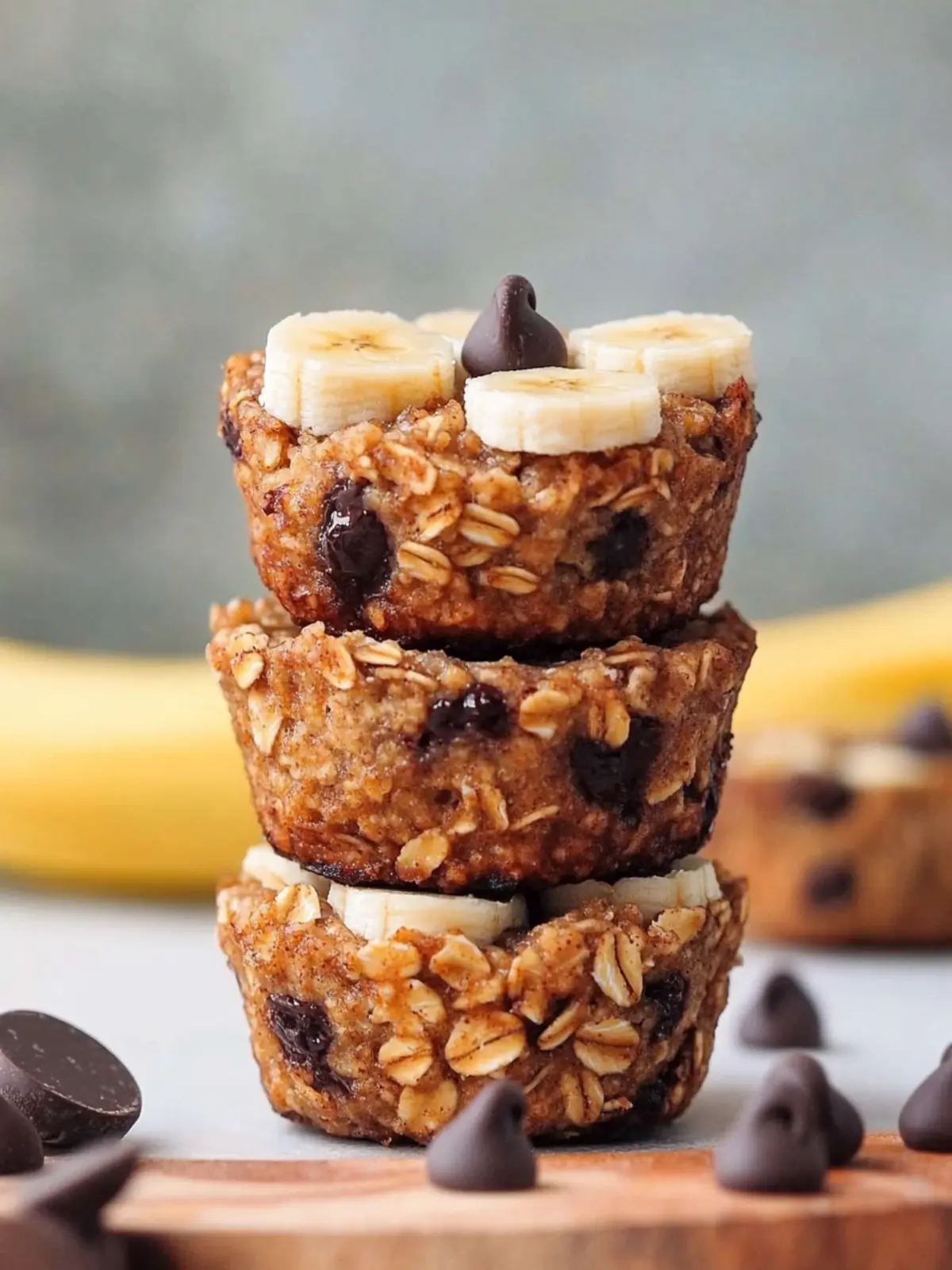 Banana Chocolate Chip Baked Oatmeal Cups