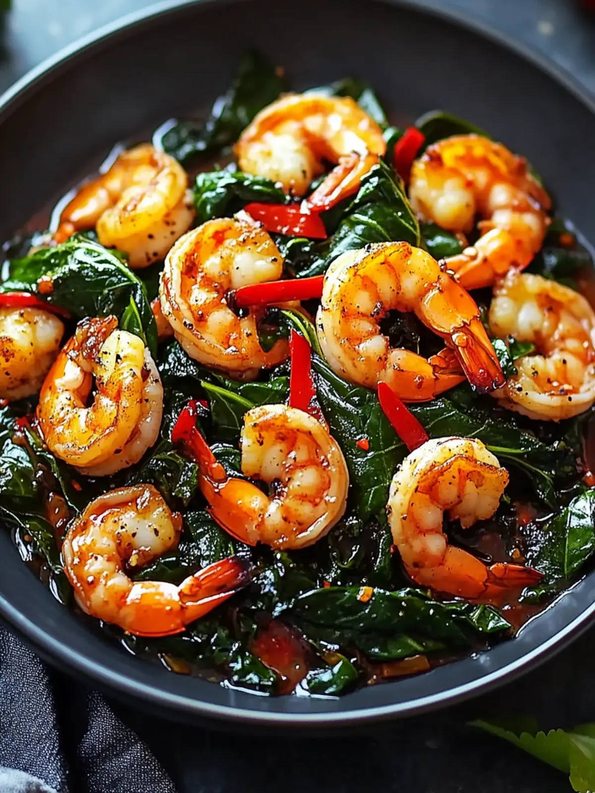 Spicy Garlic Shrimp and Swiss Chard Stir Fry