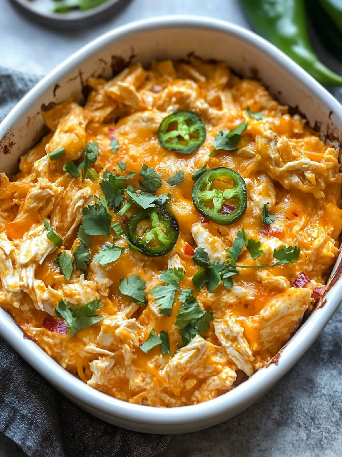 Jalapeño Buffalo Chicken Casserole