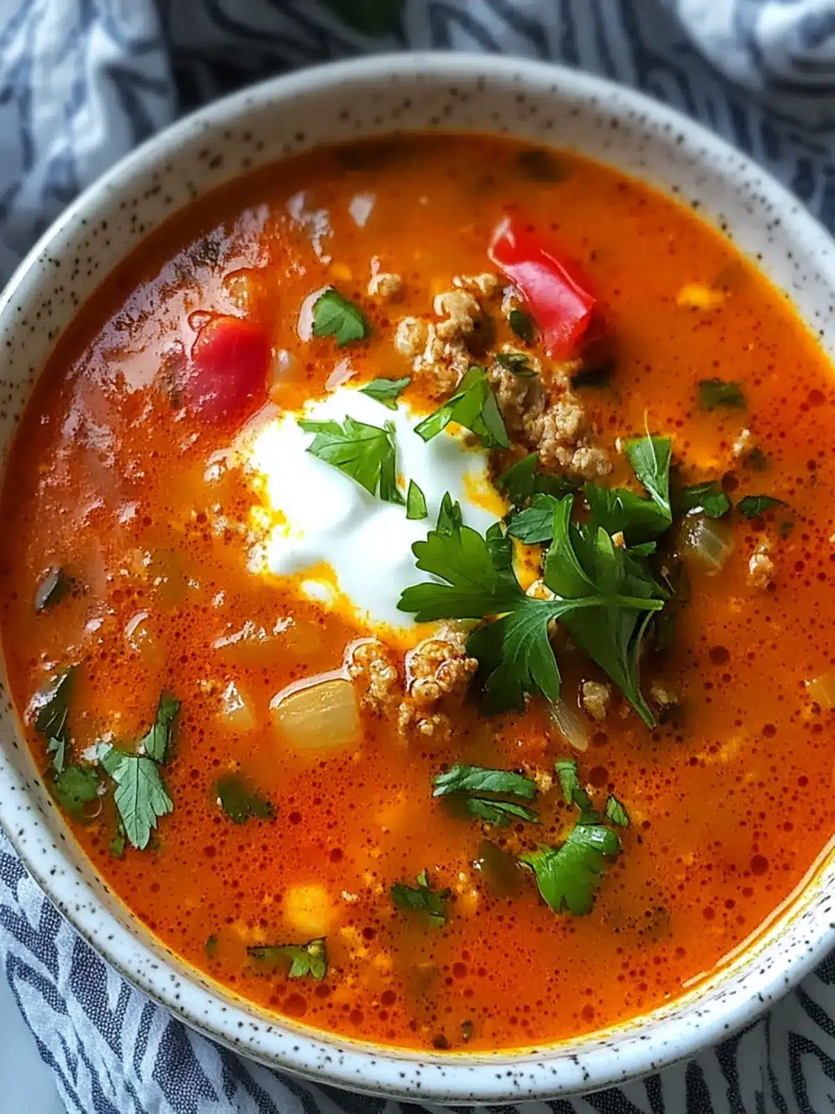 Keto stuffed pepper soup