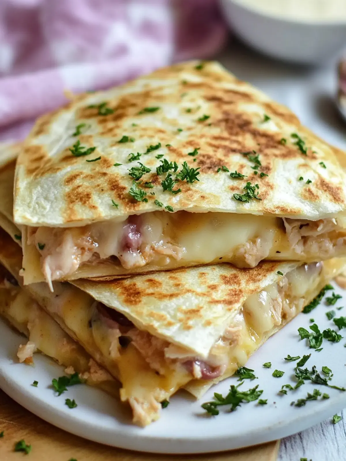 Chicken Cordon Bleu Quesadillas