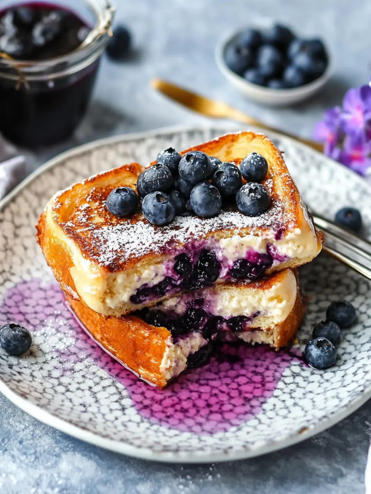 Blueberry Cheesecake Stuffed French Toast