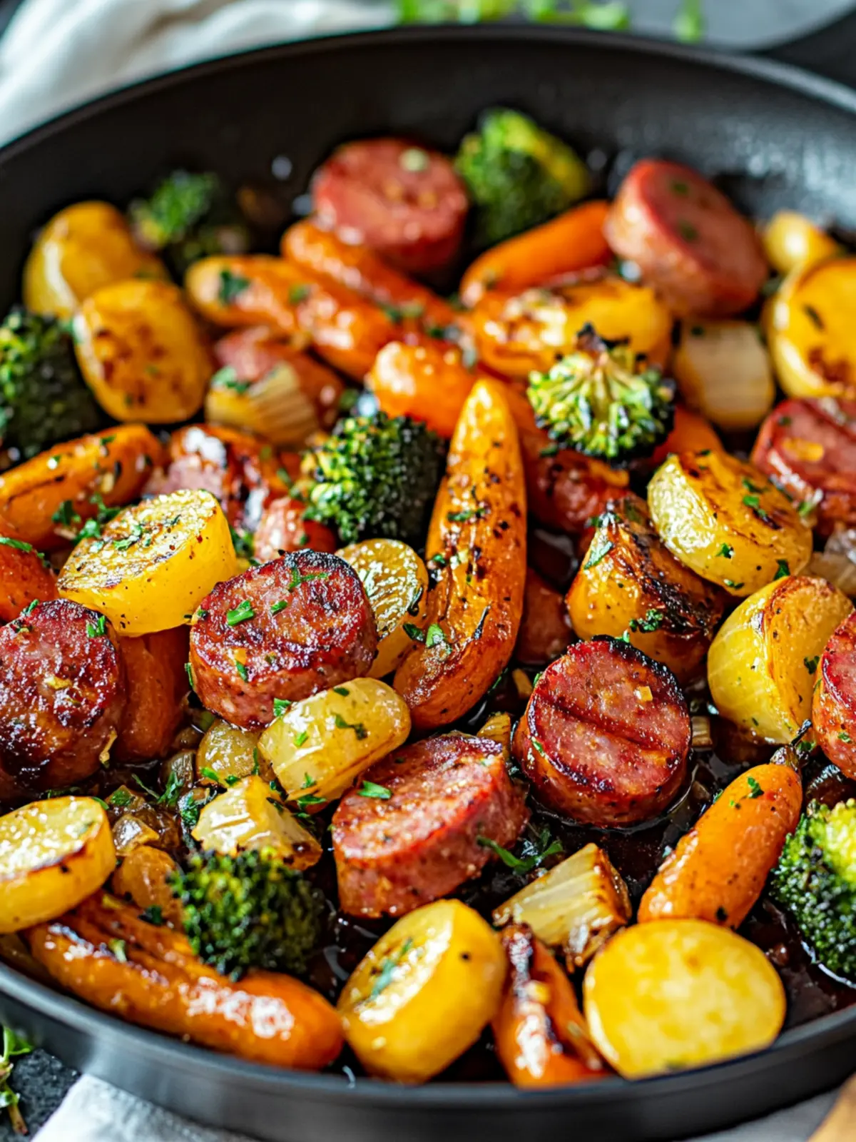 One-Pan Honey Garlic Kielbasa & Veggies