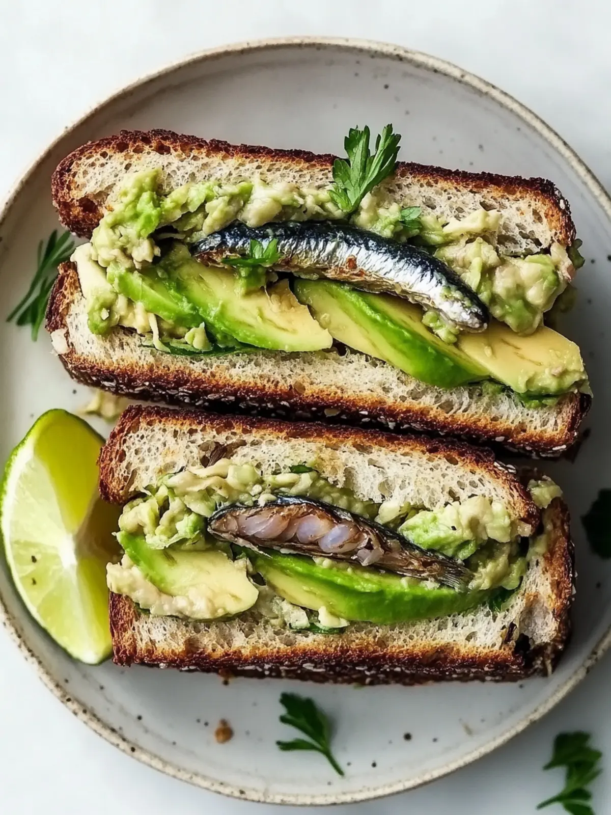 Avocado and Canned Sardine Sandwich