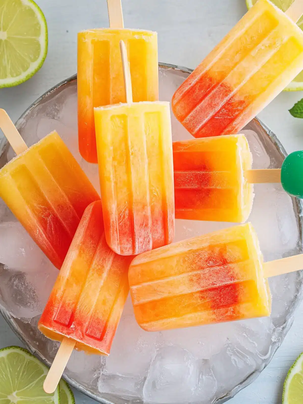 Tequila Sunrise Boozy Popsicles