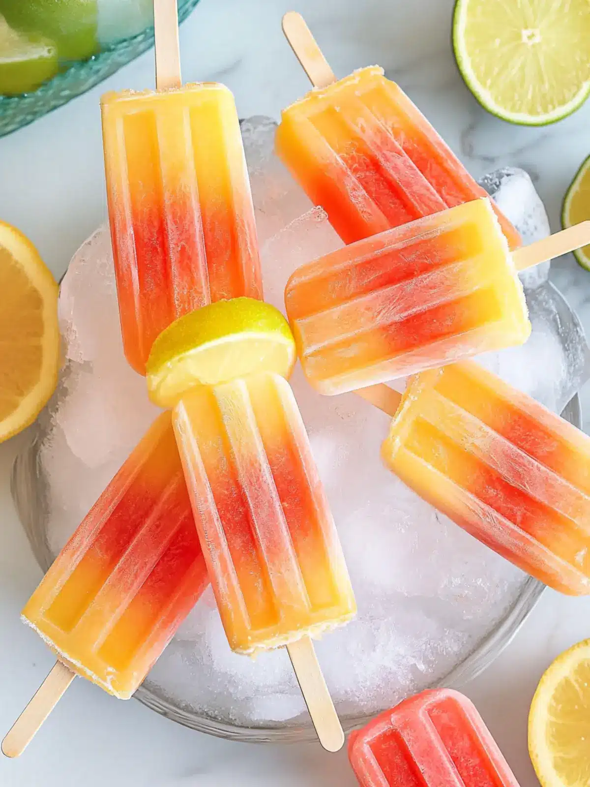 Tequila Sunrise Boozy Popsicles