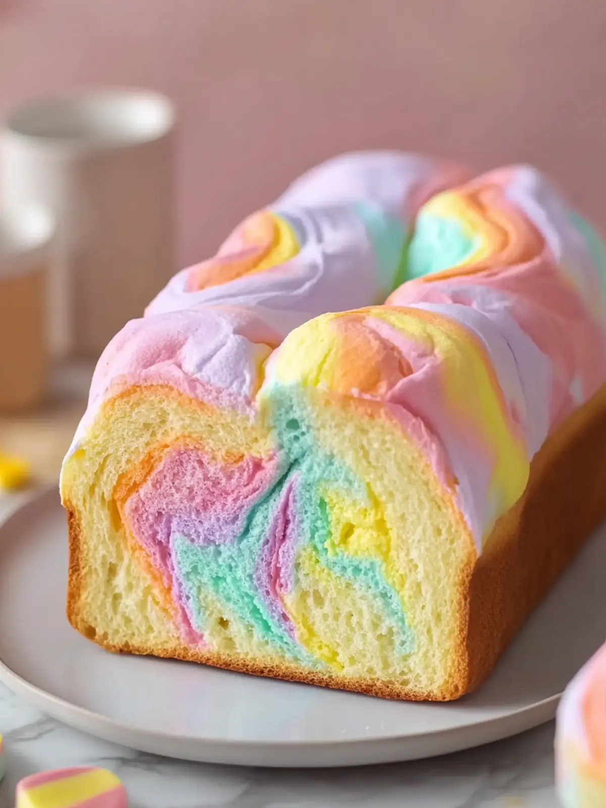 Cloud Bread Pastel Swirl Loaf
