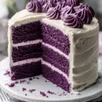 Royal Purple Velvet Cake with Creamy Vanilla Frosting