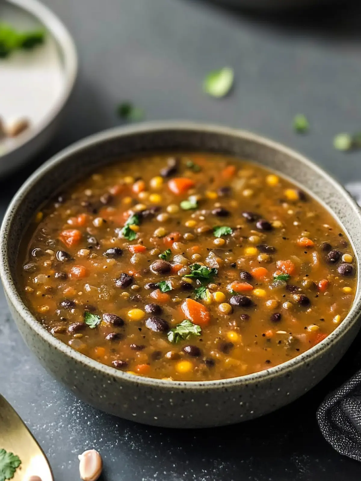 Black Bean and Lentil Soup