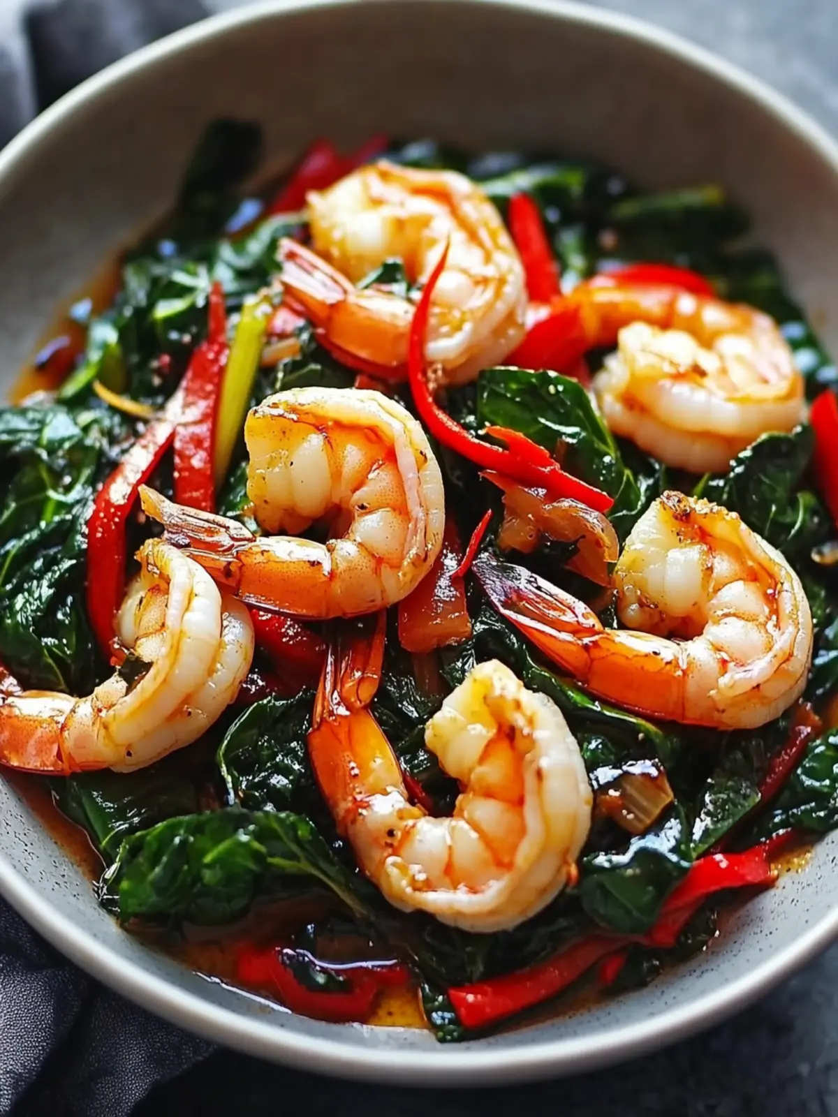 Spicy Garlic Shrimp and Swiss Chard Stir Fry