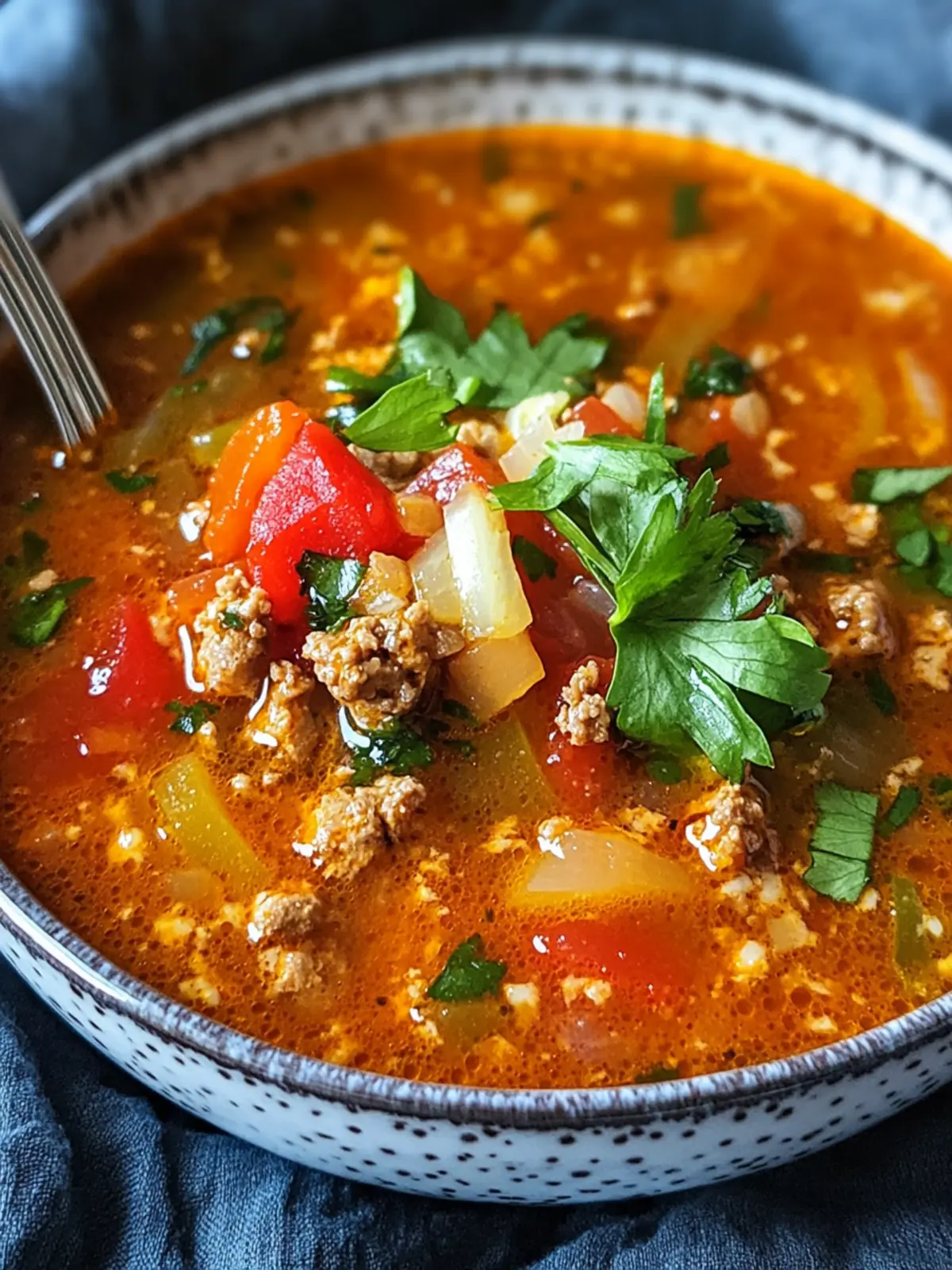 Keto stuffed pepper soup
