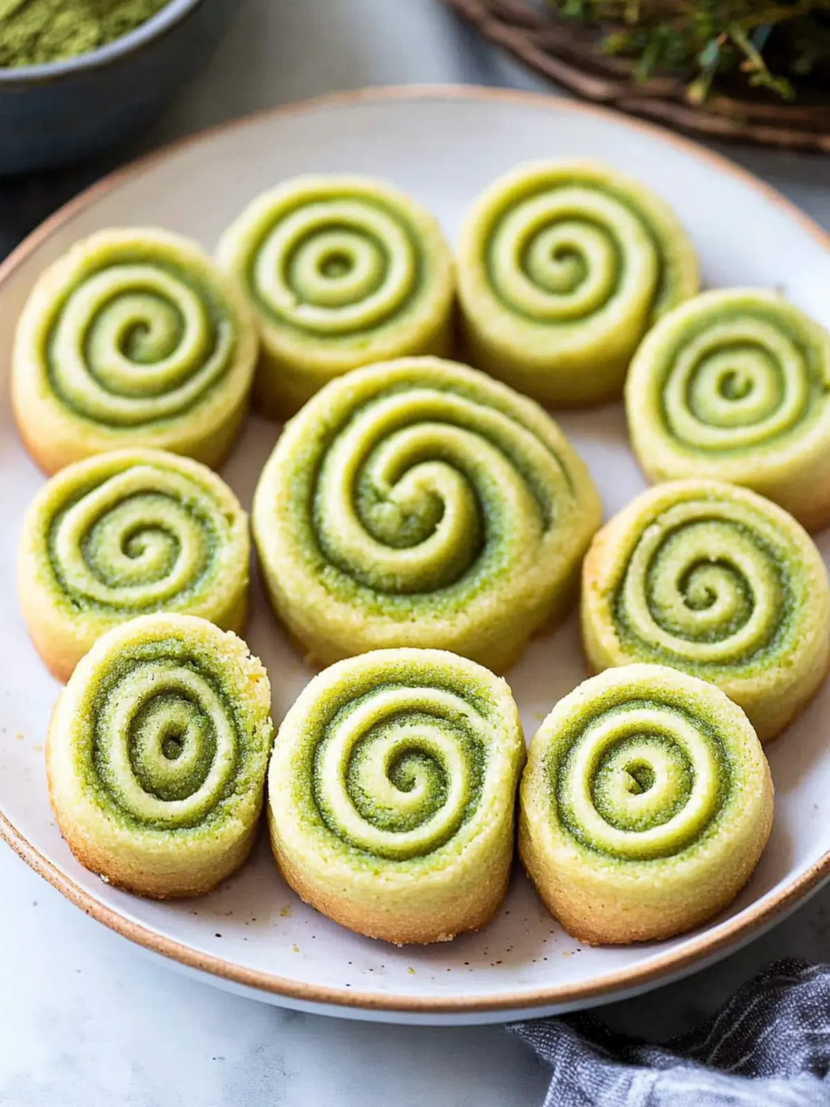 Matcha Pinwheel Cookies