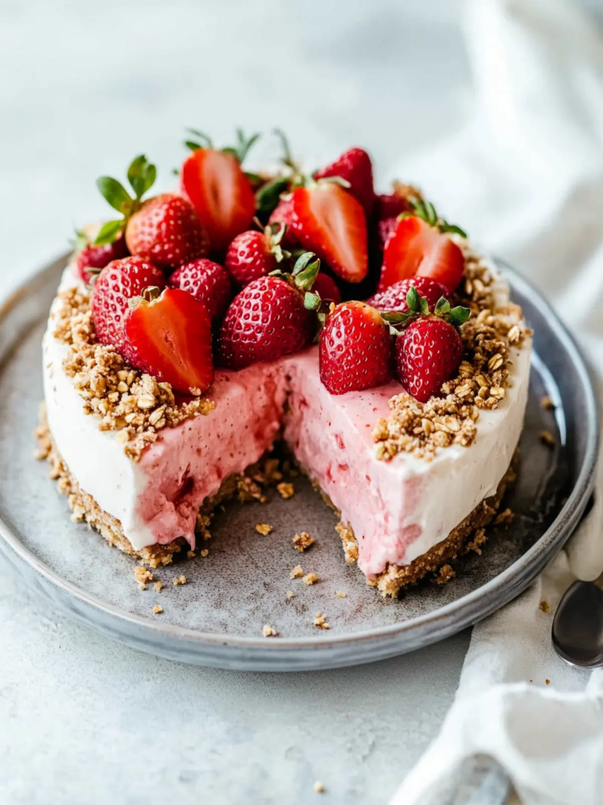 Strawberry Cheesecake with Oat Milk