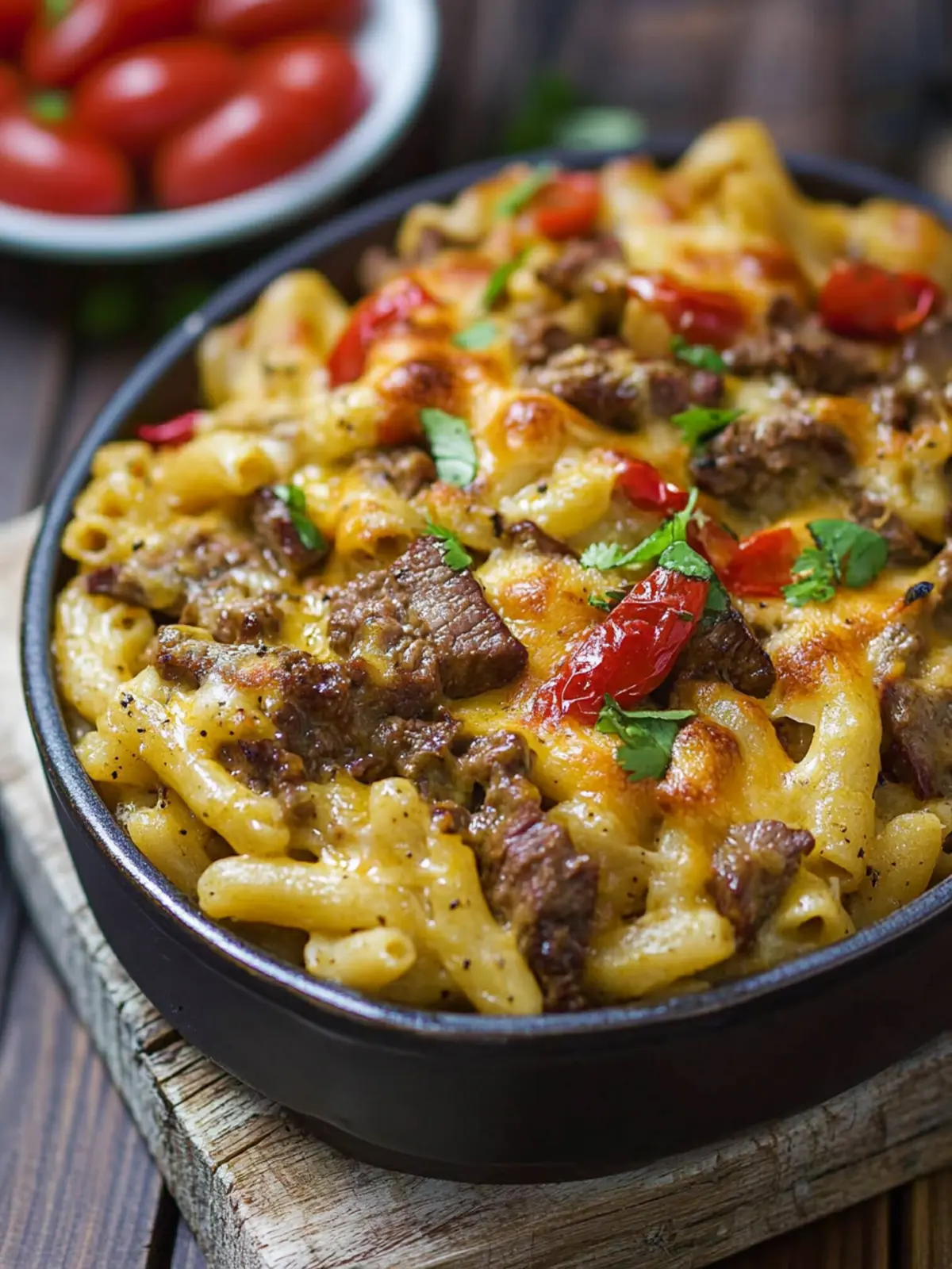 Steak & Pepper Jack Queso Mac