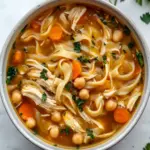 Instant Pot Vegan Chicken Noodle Soup with Chickpeas