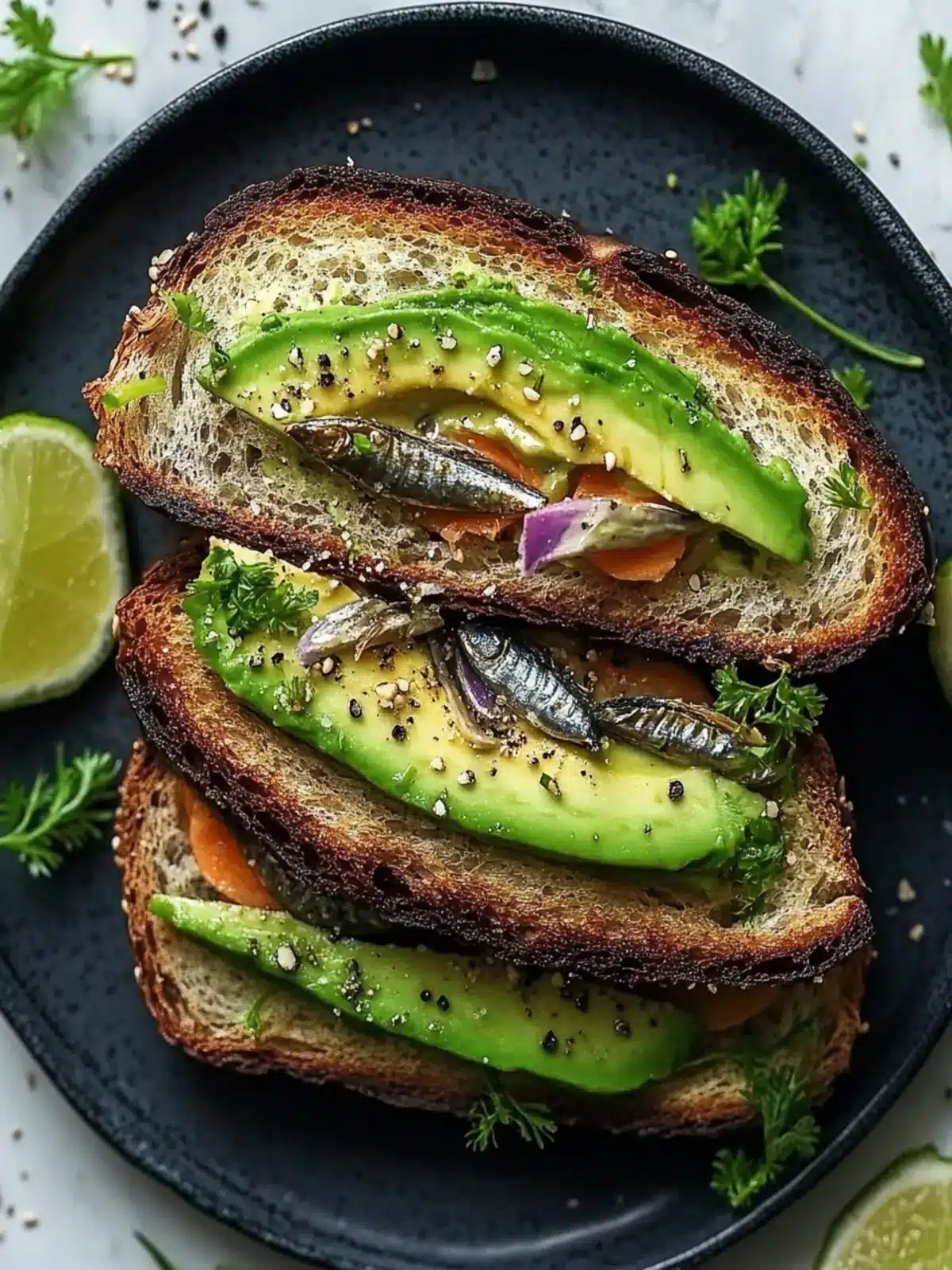Avocado and Canned Sardine Sandwich
