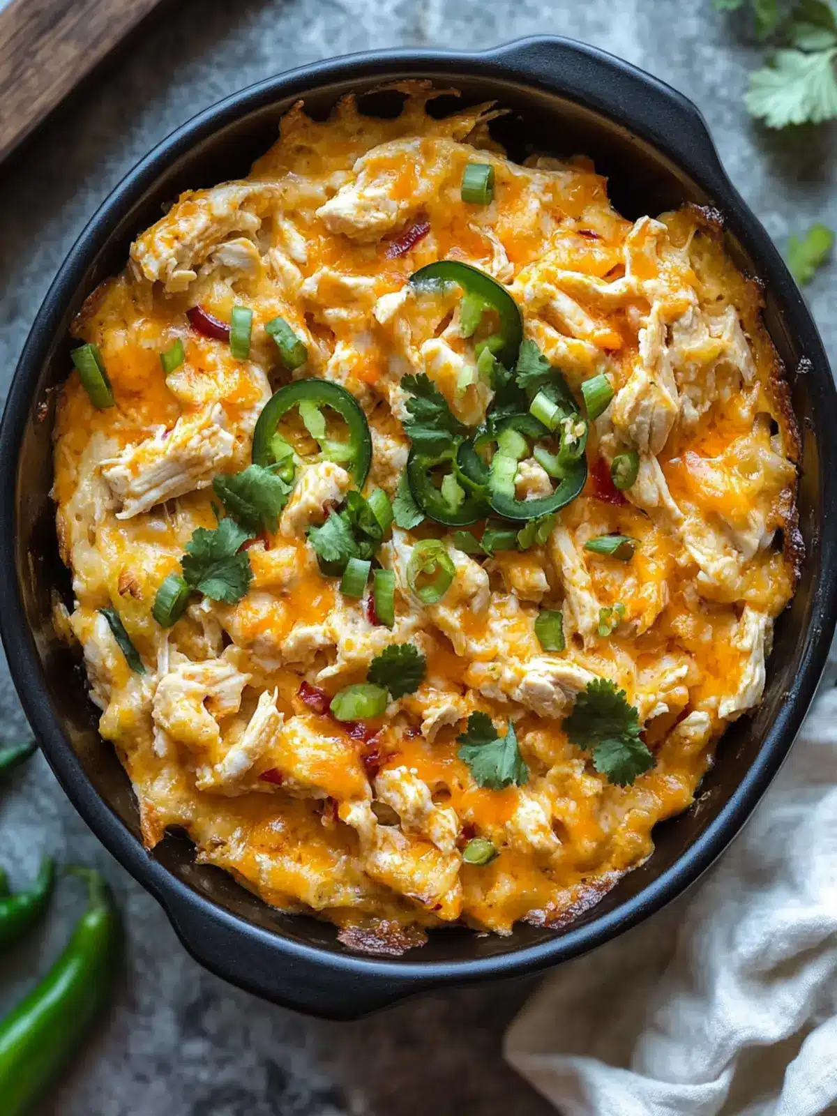 Jalapeño Buffalo Chicken Casserole