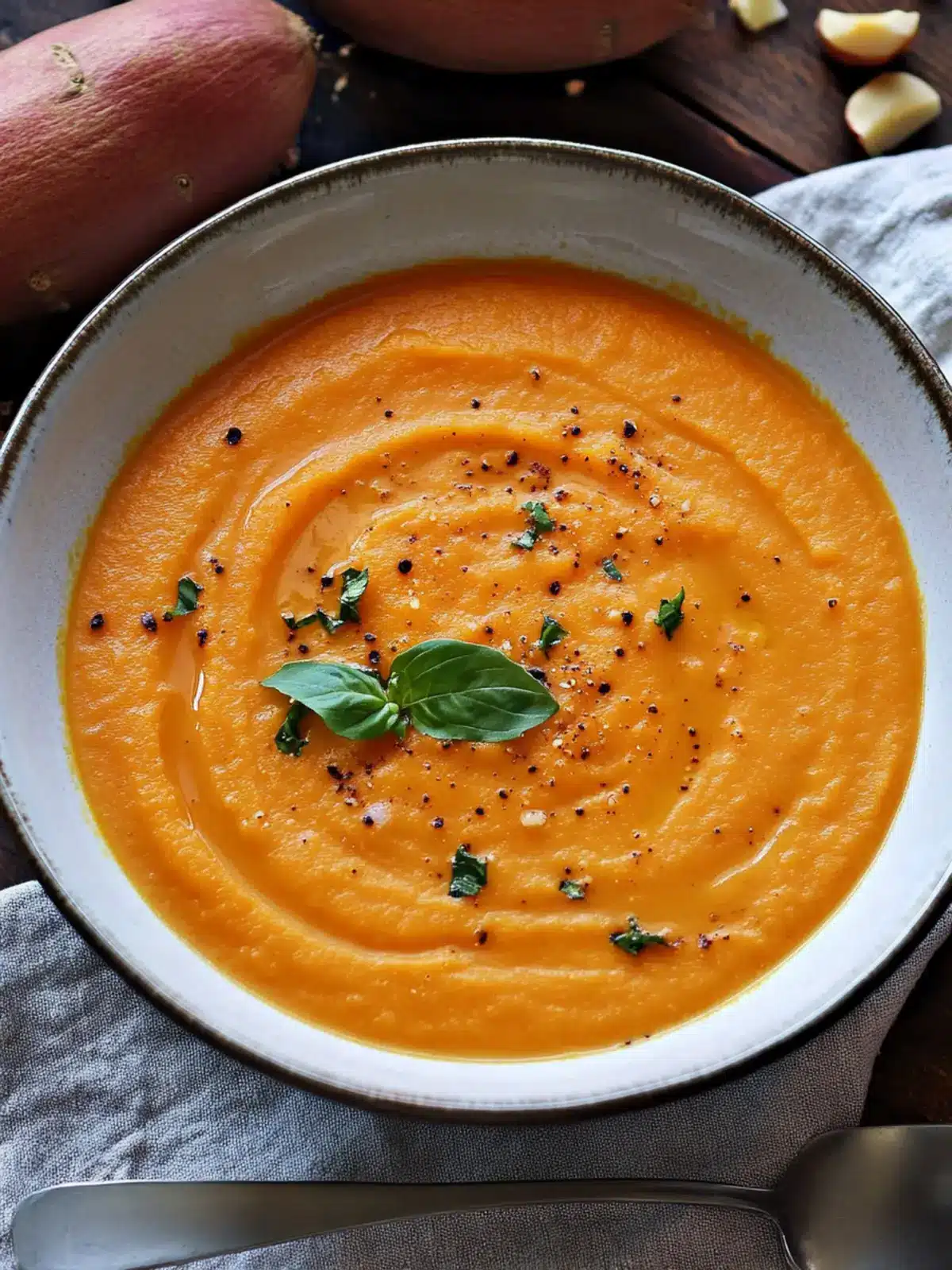 Roasted Italian Sweet Potato Soup