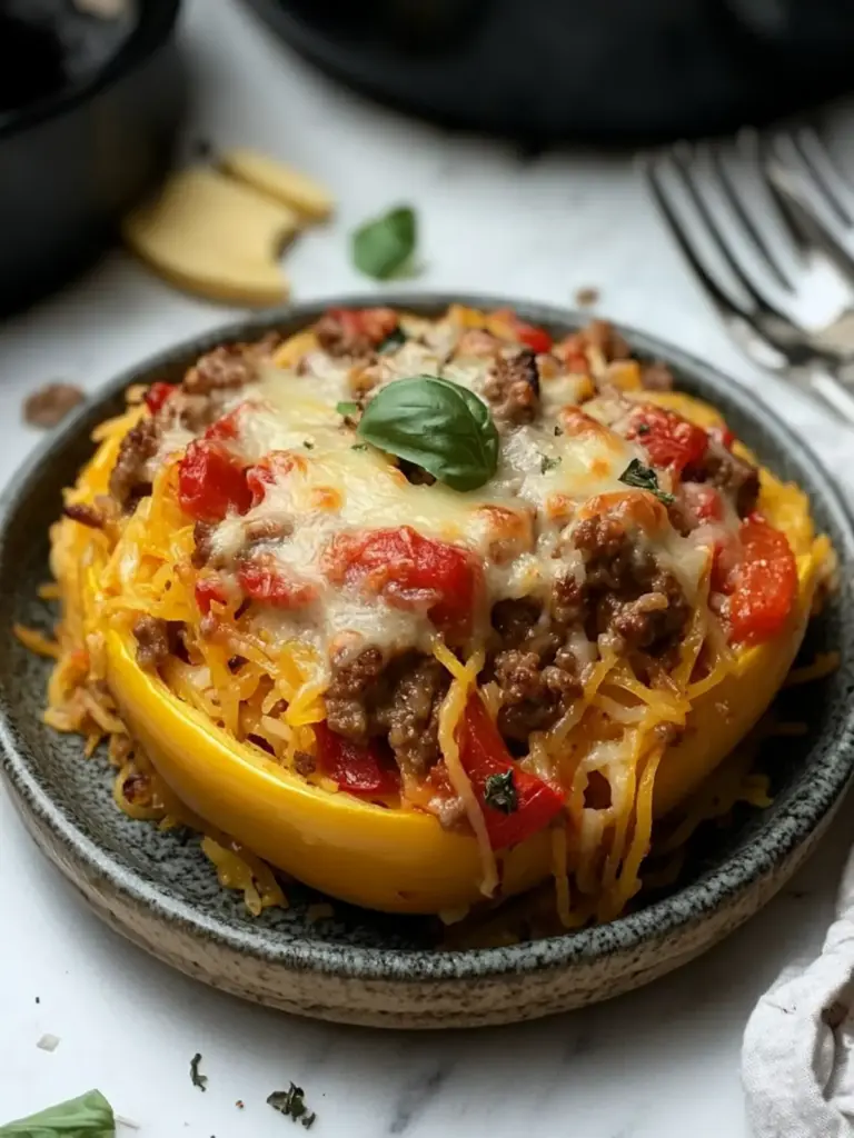 Sausage and Peppers Spaghetti Squash Casserole