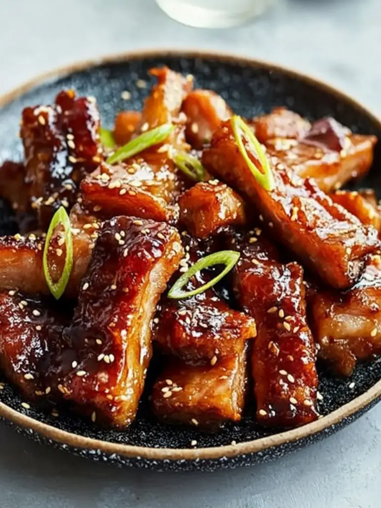 Teriyaki Pork Belly Strips Recipe: Sticky