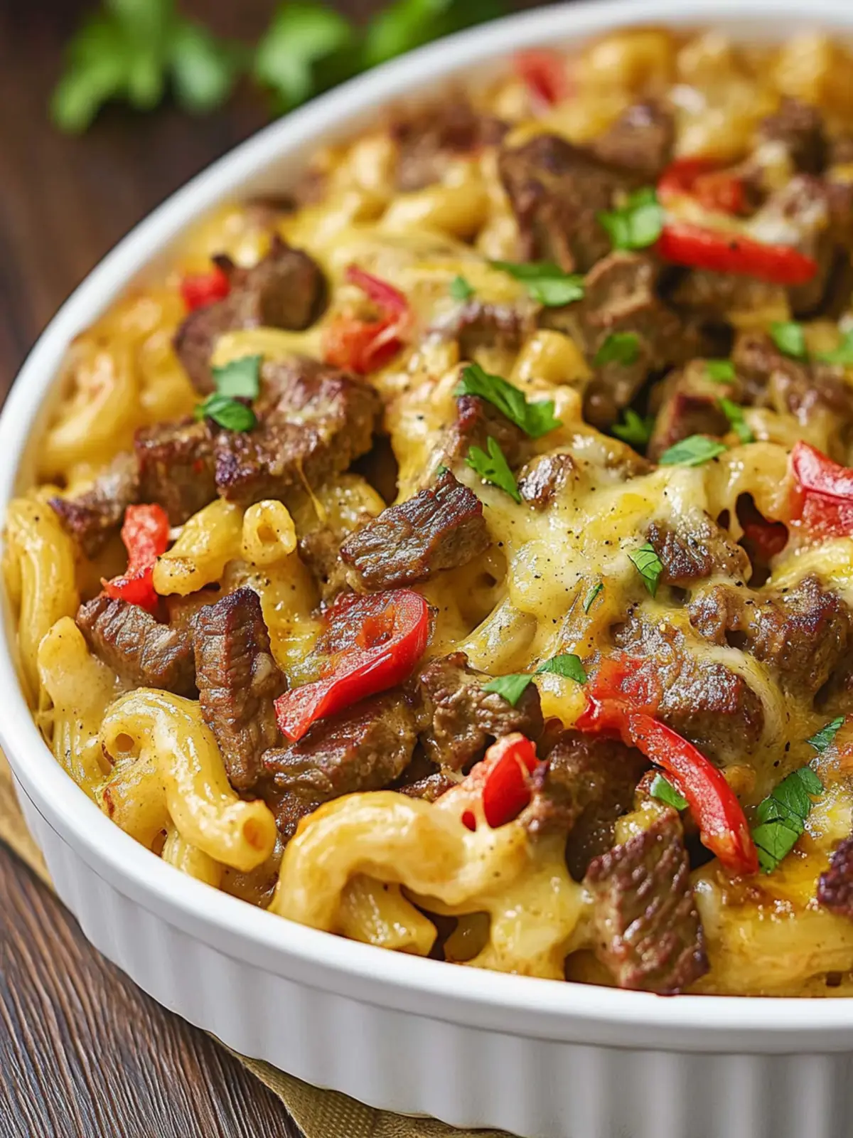Steak & Pepper Jack Queso Mac