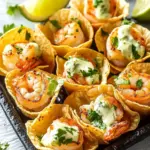 Shrimp Taco Bites with Cilantro Cream Sauce